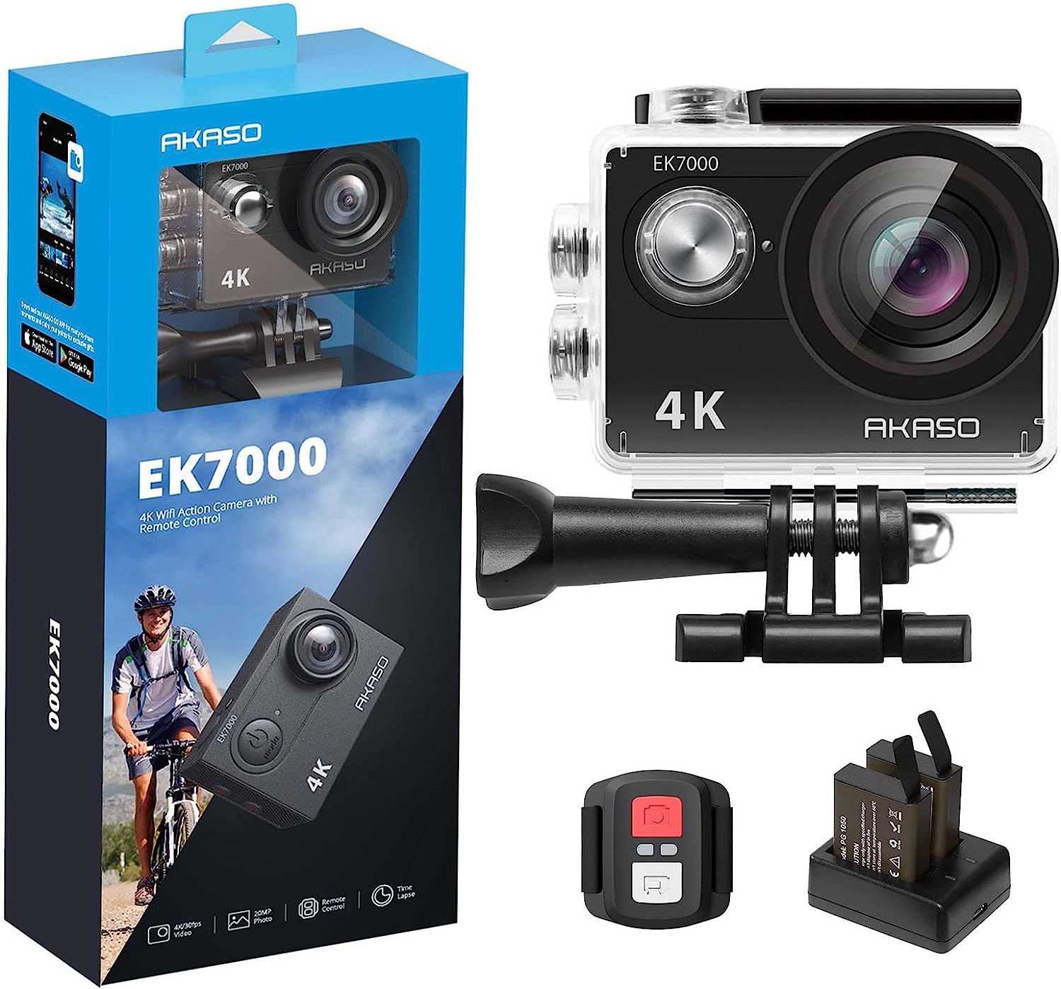 AKASO EK7000 4K WIFI Sports Action Camera Ultra HD 12MP Waterproof
