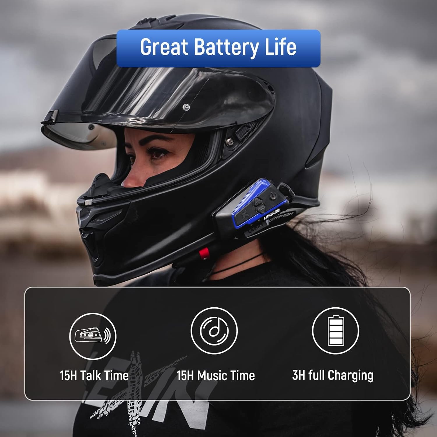 LEXIN B4FM Motorcycle Bluetooth Headset